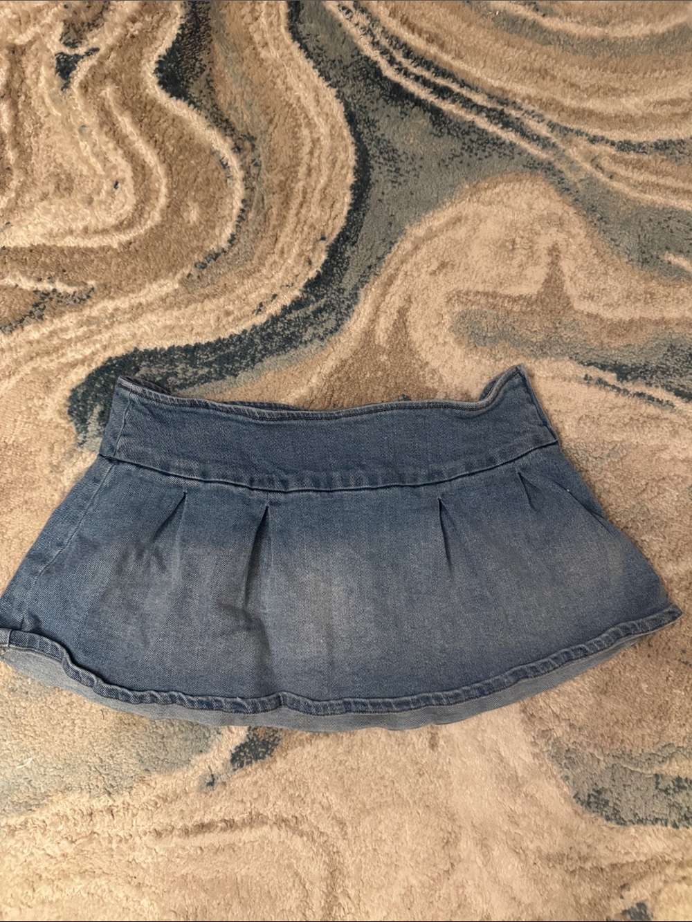 love, Fire Denim Blue Circle Skirt